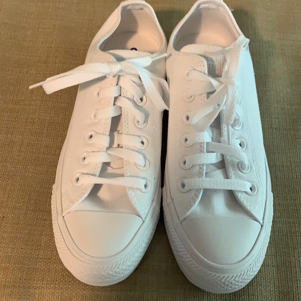 Converse all white all stars sneakers